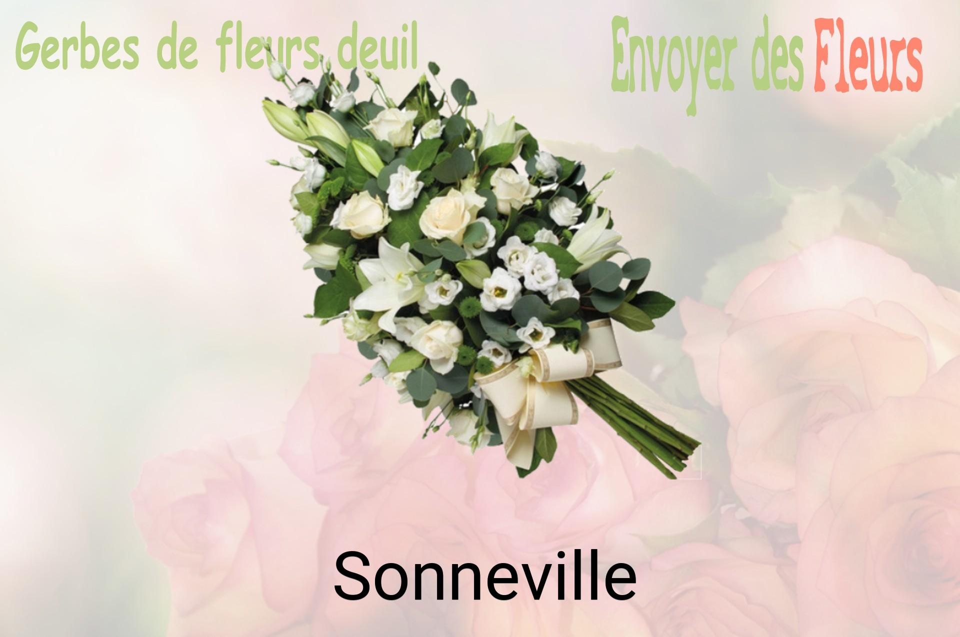 Gerbe de fleurs de deuil livrée à Sonneville